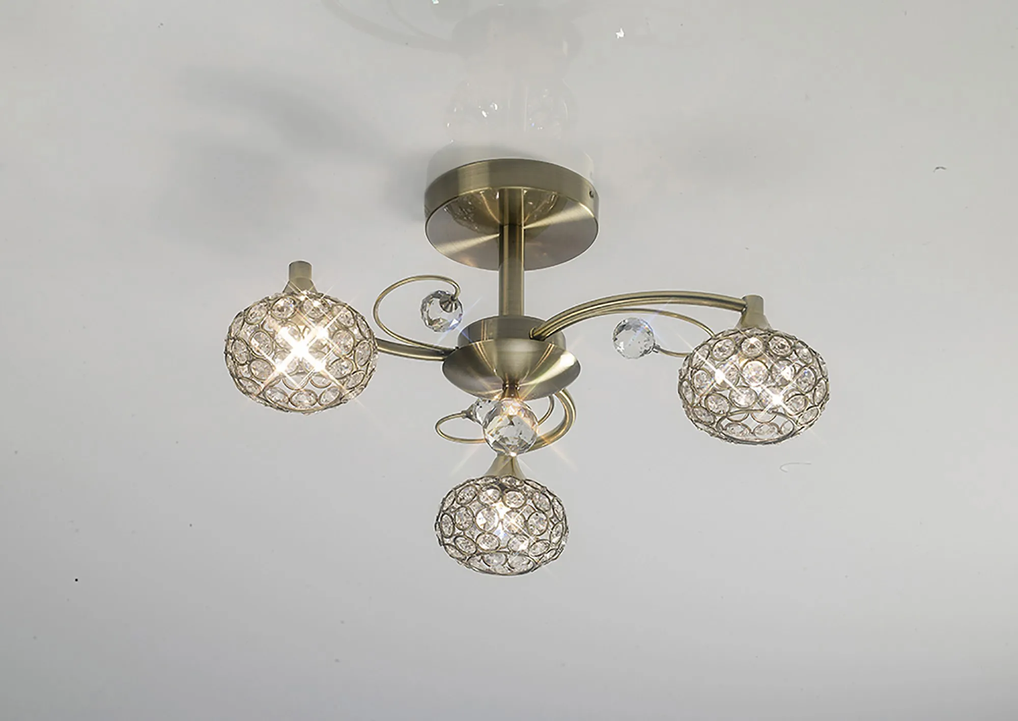 Cara Antique Brass Crystal Ceiling Lights Diyas Flush Crystal Fittings Cara Antique Brass Crystal Ceiling Lights Diyas Flush Crystal Fittings